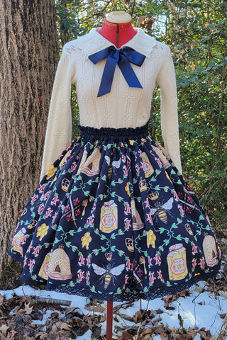 Navy Royal Bee Skirt