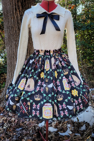 Black Royal Bee Skirt