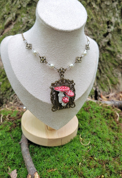 Fly Agaric Specimen Necklace