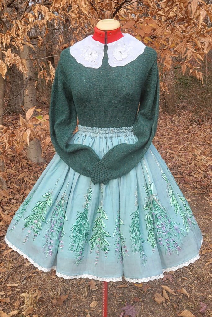 Robins Egg Blue Gauze Herb Garden skirt