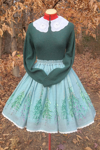 Robins Egg Blue Gauze Herb Garden skirt