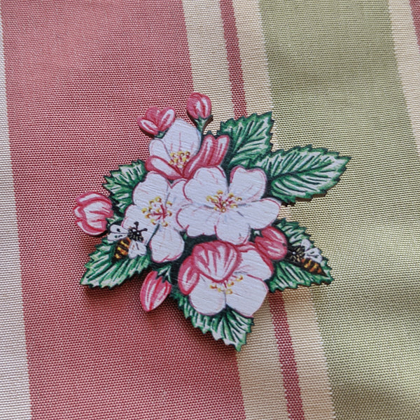 Apple blossoms brooch