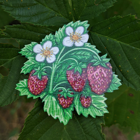 Alpine Strawberries brooch