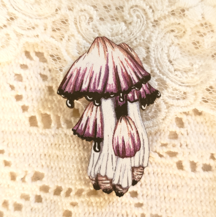 Inky Cap Brooch