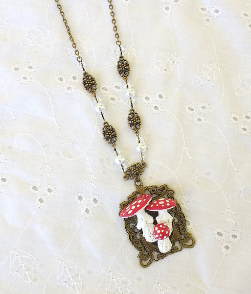 Fly Agaric Specimen Necklace